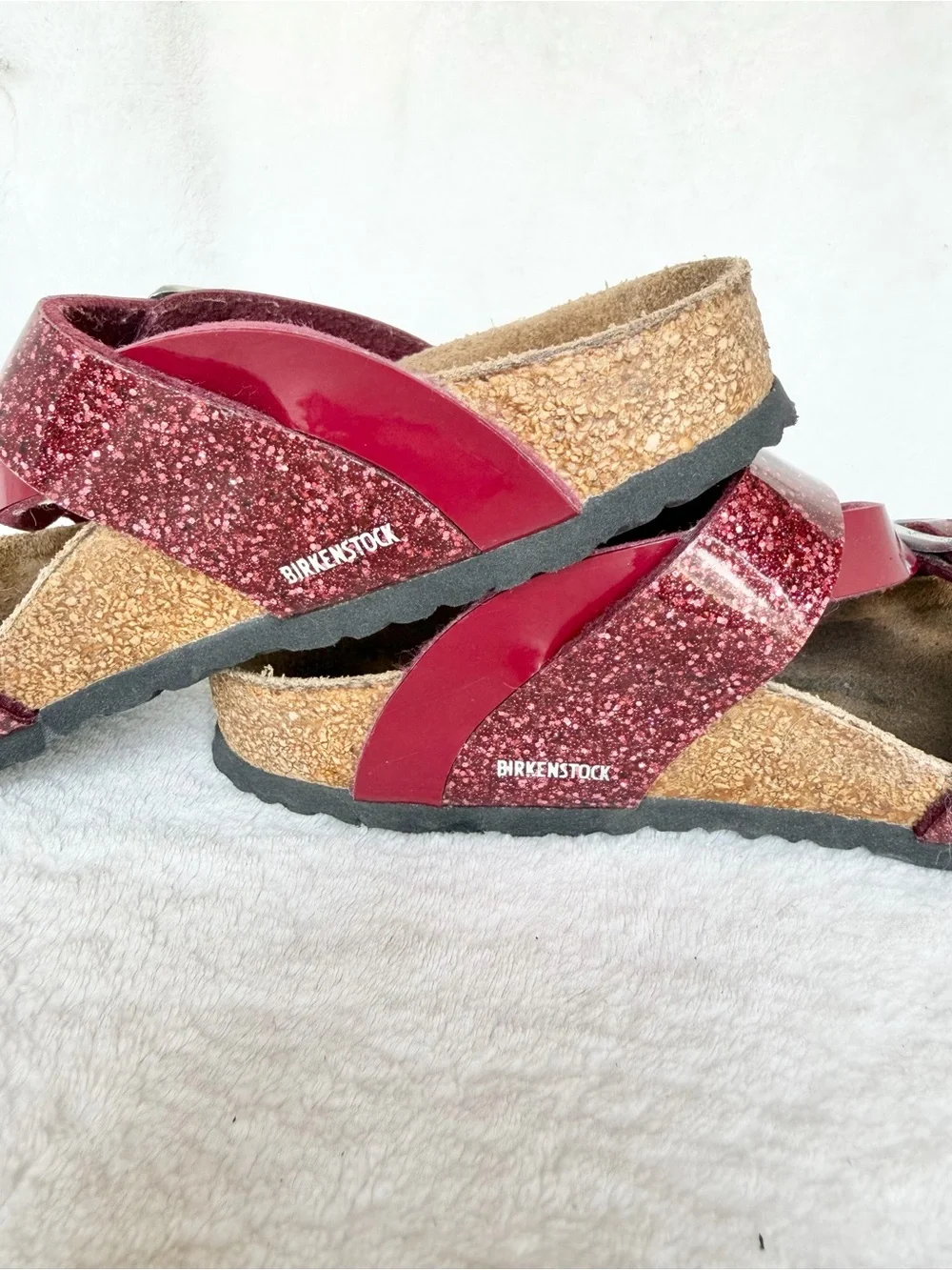 Birkenstock SALINA Burgundy Kids Sandal Cosmic Sparcle Mix Size EU 33 L2  Girl.